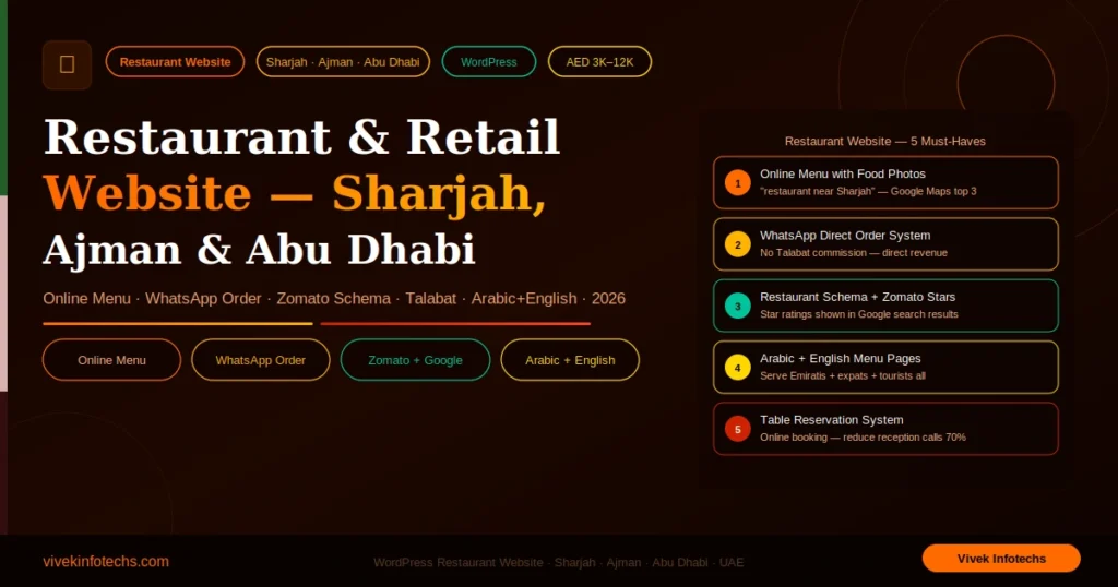 Restaurant & Retail Website Sharjah, Ajman, Abu Dhabi